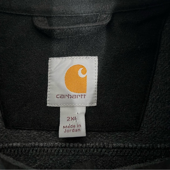 Carhartt Mens Quarter Zip Fleece Pullover Sweatshirt Dark Gray Size 2XL - Picture 7 of 13